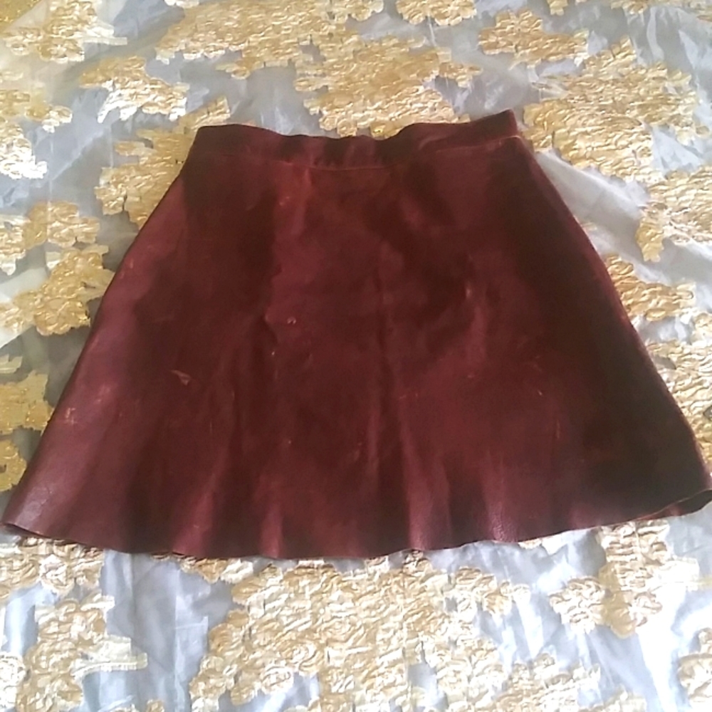 SOLD. Organic John Patrick Distressed Leather Skirt